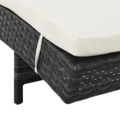 Chaise Longue Avec Roues Et Coussin Résine Tressée Noir -Esprit Plein Air chaise longue avec roues et coussin resine tressee noir 3666722327091 978422