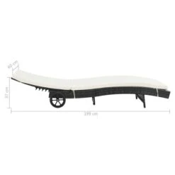 Chaise Longue Avec Roues Et Coussin Résine Tressée Noir -Esprit Plein Air chaise longue avec roues et coussin resine tressee noir 3666722327091 978423