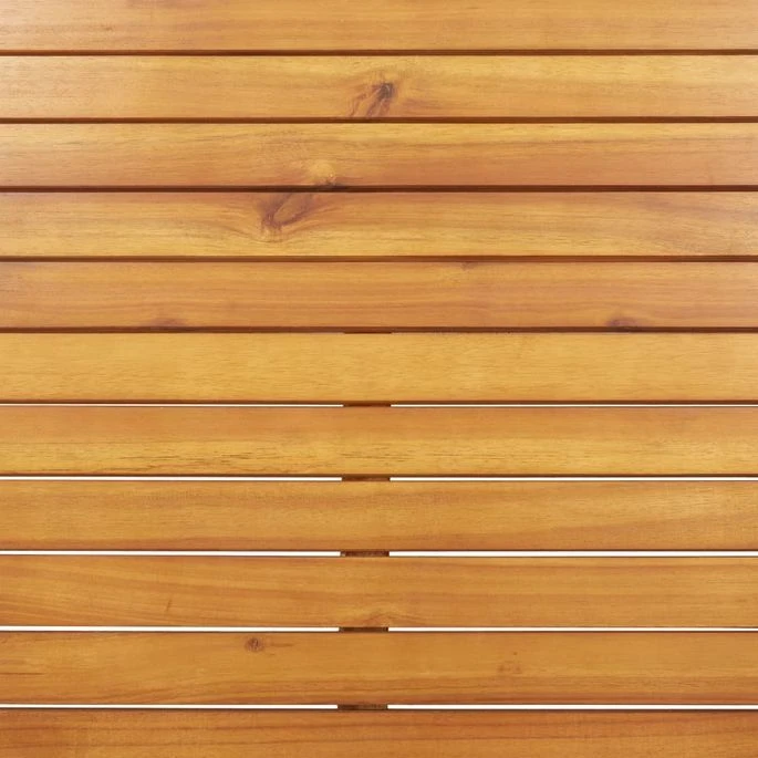 Chaise Longue Bois D'acacia Solide Et Acier Inoxydable 2 Chaise Longue Bois D'acacia Solide Et Acier Inoxydable – Image 2