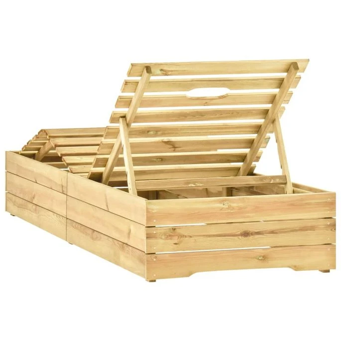 Chaise Longue Bois De Pin Imprégné De Vert 2 3 Chaise Longue Bois De Pin Imprégné De Vert 2 – Image 3