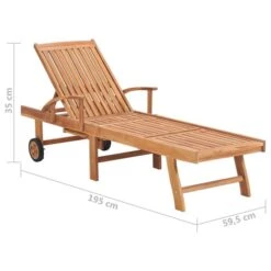 Chaise Longue Bois De Teck Solide 3 -Esprit Plein Air chaise longue bois de teck solide 3666722521697 584387