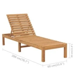 Chaise Longue Bois De Teck Solide -Esprit Plein Air chaise longue bois de teck solide 3666722870849 1364994