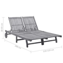 Chaise Longue De Jardin 2 Places Avec Coussin Gris Acacia 3 -Esprit Plein Air chaise longue de jardin 2 places avec coussin gris acacia 3666722430838 816926