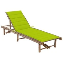 Chaise Longue De Jardin Avec Coussin Bambou 12