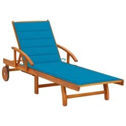 Chaise Longue De Jardin Avec Coussin Bois D'acacia Solide 53