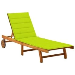 Chaise Longue De Jardin Avec Coussin Bois D'acacia Solide 14