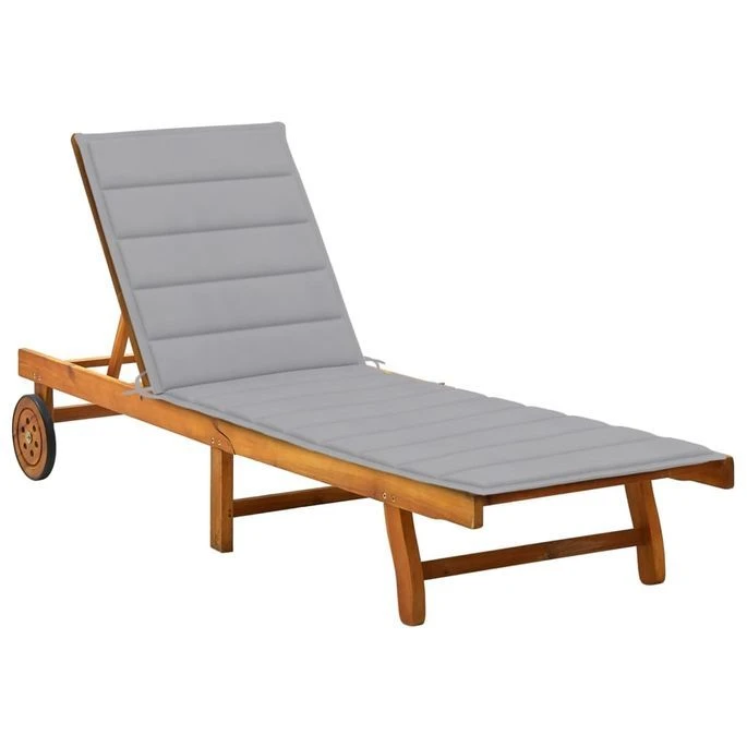 Chaise Longue De Jardin Avec Coussin Bois D'acacia Solide 35 1 Chaise Longue De Jardin Avec Coussin Bois D'acacia Solide 35