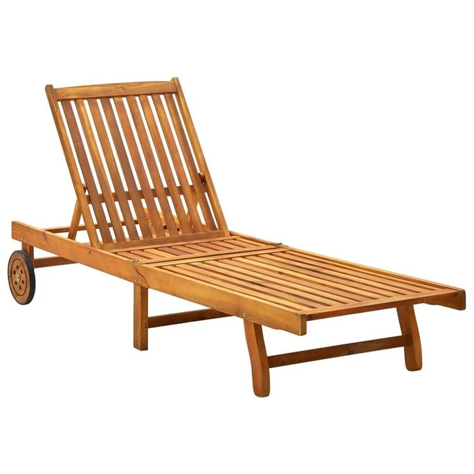 Chaise Longue De Jardin Avec Coussin Bois D'acacia Solide 40 2 Chaise Longue De Jardin Avec Coussin Bois D'acacia Solide 40 – Image 2