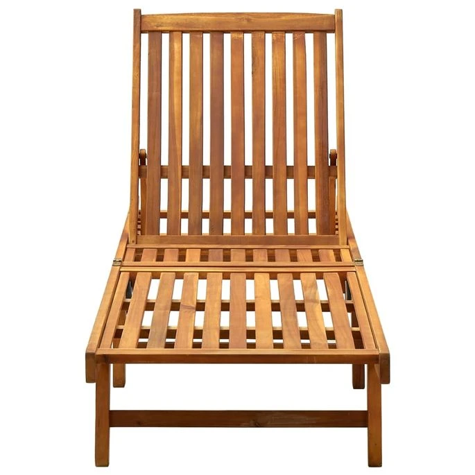 Chaise Longue De Jardin Avec Coussin Bois D'acacia Solide 40 3 Chaise Longue De Jardin Avec Coussin Bois D'acacia Solide 40 – Image 3