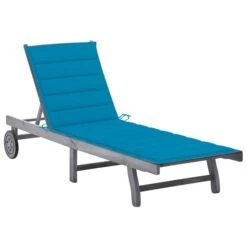 Chaise Longue De Jardin Avec Coussin Gris Bois D'acacia Solide 11
