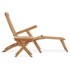 Chaise Longue De Jardin Avec Repose-pied Et Table Bois De Teck -Esprit Plein Air chaise longue de jardin avec repose pied et table bois de teck 3666722750677 946549