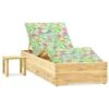 Chaise Longue De Jardin Avec Table Et Coussin Pin Imprégné 48