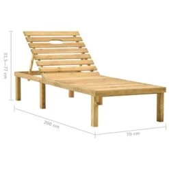 Chaise Longue De Jardin Avec Table Et Coussin Pin Imprégné 9 -Esprit Plein Air chaise longue de jardin avec table et coussin pin impregne 3666722407441 859041