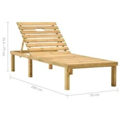 Chaise Longue De Jardin Avec Table Et Coussin Pin Imprégné 2 -Esprit Plein Air chaise longue de jardin avec table et coussin pin impregne 3666722407502 858957