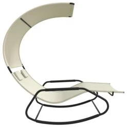 Chaise Longue Double à Bascule Avec Auvent Crème -Esprit Plein Air chaise longue double a bascule avec auvent creme 3666722132084 1329928