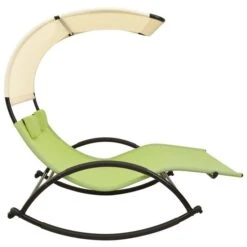 Chaise Longue Double Avec Auvent Textilène Vert Et Crème 9 Chaise Longue Double Avec Auvent Textilène Vert Et Crème -Esprit Plein Air chaise longue double avec auvent textilene vert et creme 3666722363136 936859