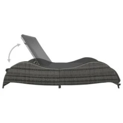 Chaise Longue Double Avec Coussin Résine Tressée Anthracite -Esprit Plein Air chaise longue double avec coussin resine tressee anthracite 3666722530170 551405