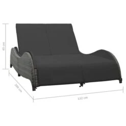 Chaise Longue Double Avec Coussin Résine Tressée Anthracite -Esprit Plein Air chaise longue double avec coussin resine tressee anthracite 3666722530170 551406