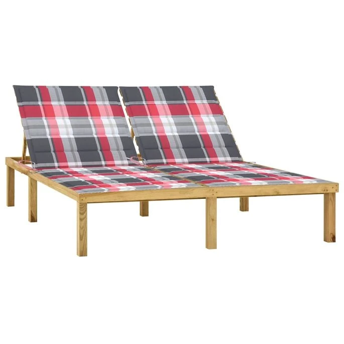 Chaise Longue Double Avec Coussins Bois De Pin Imprégné 3 1 Chaise Longue Double Avec Coussins Bois De Pin Imprégné 3