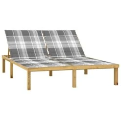Chaise Longue Double Avec Coussins Bois De Pin Imprégné 4