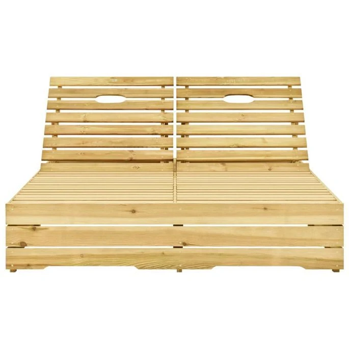 Chaise Longue Double Avec Coussins Bois De Pin Imprégné 4 Chaise Longue Double Avec Coussins Bois De Pin Imprégné – Image 4