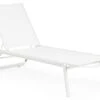 Chaise Longue En Aluminium Blanc Avec Roues Cadia - Lot De 4