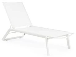 Chaise Longue En Aluminium Blanc Avec Roues Cadia - Lot De 4