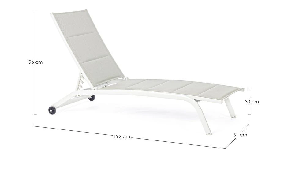 Chaise Longue En Aluminium Blanc Et Gris Chloé - Lot De 4 8 Chaise Longue En Aluminium Blanc Et Gris Chloé - Lot De 4 – Image 8