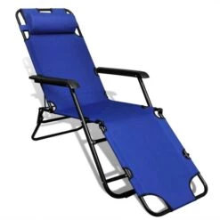 Chaise Longue Pliable 2 Pcs Avec Repose-pied Acier Bleu -Esprit Plein Air chaise longue pliable 2 pcs avec repose pied acier bleu 8718475905943 1353788