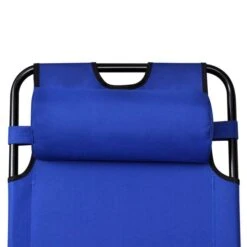 Chaise Longue Pliable 2 Pcs Avec Repose-pied Acier Bleu -Esprit Plein Air chaise longue pliable 2 pcs avec repose pied acier bleu 8718475905943 1353790