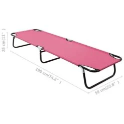 Chaise Longue Pliable Acier Rose -Esprit Plein Air chaise longue pliable acier rose 3666722363884 936218