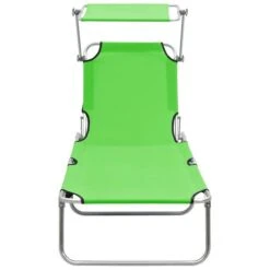 Chaise Longue Pliable Avec Auvent Acier Vert Pomme 11 Chaise Longue Pliable Avec Auvent Acier Vert Pomme -Esprit Plein Air chaise longue pliable avec auvent acier vert pomme 3666722364102 936021