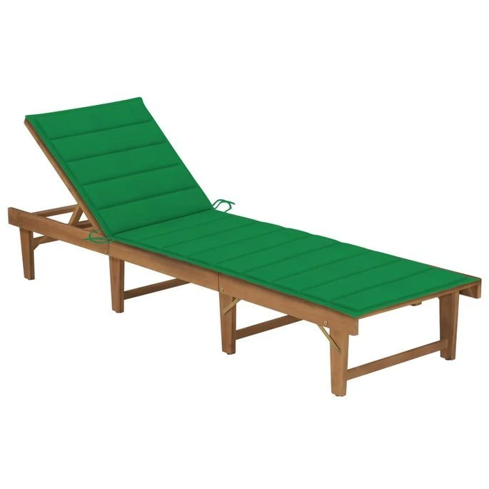 Chaise Longue Pliable Avec Coussin Bois D'acacia Solide 9 1 Chaise Longue Pliable Avec Coussin Bois D'acacia Solide 9
