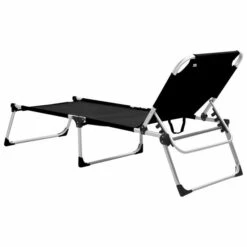 Chaise Longue Pliable Extra Haute Pour Seniors Noir Aluminium -Esprit Plein Air chaise longue pliable extra haute pour seniors noir aluminium 3666722528146 554232