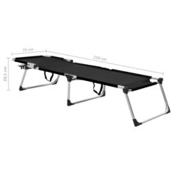 Chaise Longue Pliable Extra Haute Pour Seniors Noir Aluminium -Esprit Plein Air chaise longue pliable extra haute pour seniors noir aluminium 3666722528146 554236