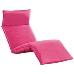 Chaise Longue Pliable Tissu Oxford Rose