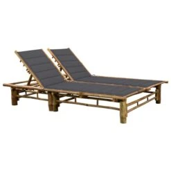 Chaise Longue Pour 2 Personnes Avec Coussins Bambou 2