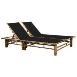 Chaise Longue Pour 2 Personnes Avec Coussins Bambou 9
