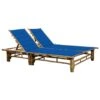 Chaise Longue Pour 2 Personnes Avec Coussins Bambou 4