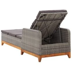 Chaise Longue Résine Tressée Et Bois D'acacia Massif Gris 11 Chaise Longue Résine Tressée Et Bois D'acacia Massif Gris -Esprit Plein Air chaise longue resine tressee et bois d acacia massif gris 3666722324007 981487