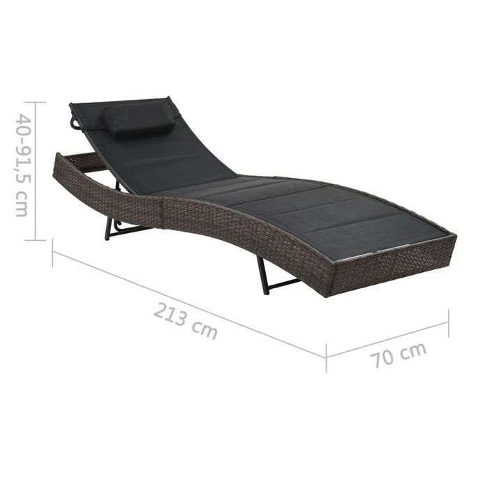 Chaise Longue Résine Tressée Et Textilène Marron 6 Chaise Longue Résine Tressée Et Textilène Marron – Image 6