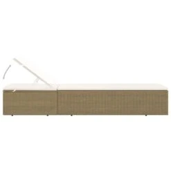 Chaise Longue Résine Tressée Marron Et Blanc Crème -Esprit Plein Air chaise longue resine tressee marron et blanc creme 3666722364591 935431