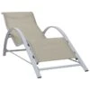 Chaise Longue Textilène Et Aluminium Crème 2