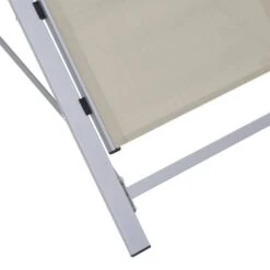 Chaise Longue Textilène Et Aluminium Crème 2 -Esprit Plein Air chaise longue textilene et aluminium creme 3666722363242 936772