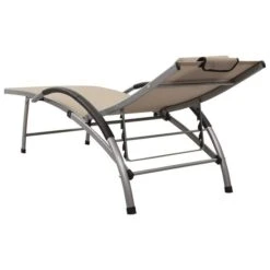 Chaise Longue Textilène Et Aluminium Crème -Esprit Plein Air chaise longue textilene et aluminium creme 3666722617765 936680