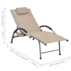Chaise Longue Textilène Et Aluminium Crème -Esprit Plein Air chaise longue textilene et aluminium creme 3666722617765 936682