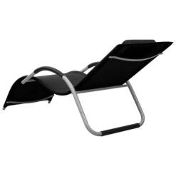 Chaise Longue Textilène Noir Et Gris 2 -Esprit Plein Air chaise longue textilene noir et gris 3666722363365 936644