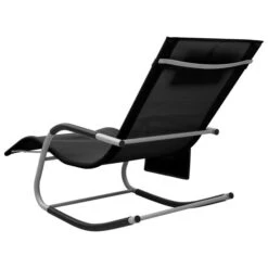 Chaise Longue Textilène Noir Et Gris -Esprit Plein Air chaise longue textilene noir et gris 3666722461023 762969