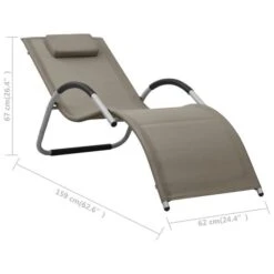 Chaise Longue Textilène Taupe Et Gris 2 13 Chaise Longue Textilène Taupe Et Gris 2 -Esprit Plein Air chaise longue textilene taupe et gris 3666722363341 936661