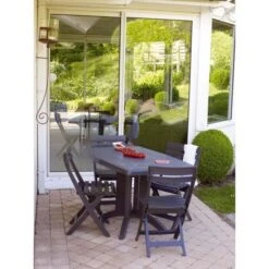 Chaise Miami Pliante - Anthracite -Esprit Plein Air chaise miami pliante anthracite 3100038075869 659056